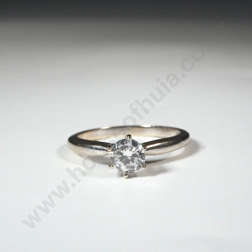 14ct White Gold Solitarie Ring Image 1++