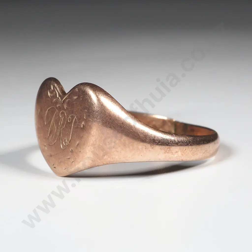 Antique 9ct Rose Gold Signet Ring Image 1++