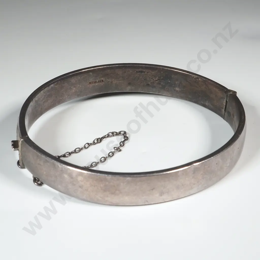 Sterling Silver Engraved Snap Bangle  Image 1++