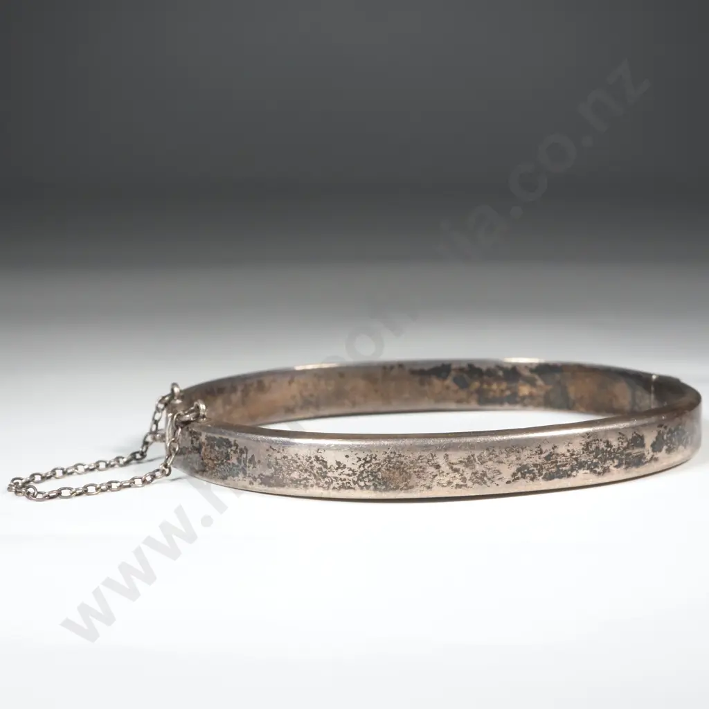Sterling Silver Engraved Snap Bangle  Image 1++