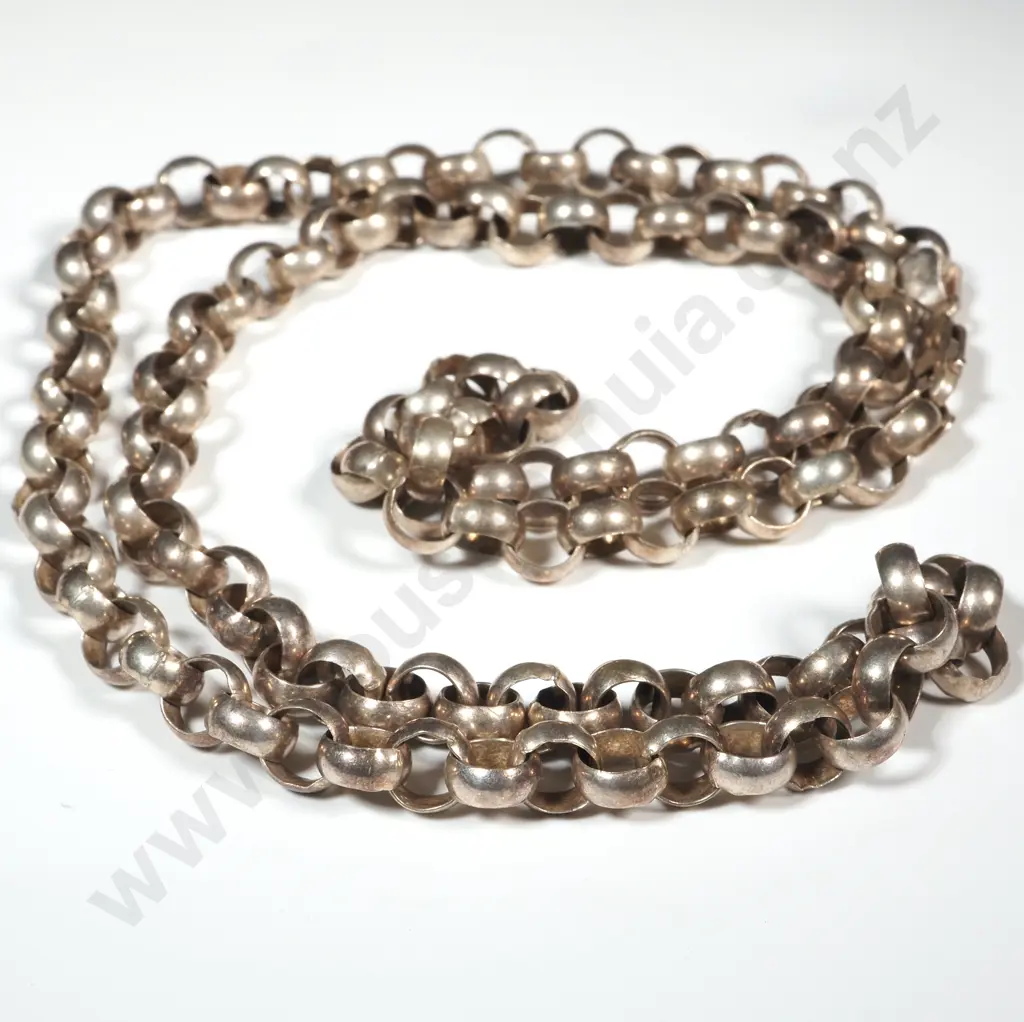 Heavy Sterling Silver Belcher Chain Necklace. Length 600mm Image 1++