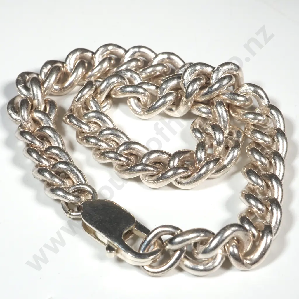 Heavy Sterling Silver Curb Bracelet Image 1++