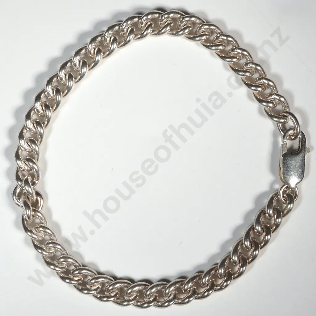 Heavy Sterling Silver Curb Bracelet Image 1++