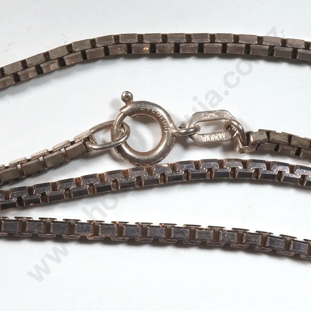 Sterling Silver Box Link Necklace  Image 1++