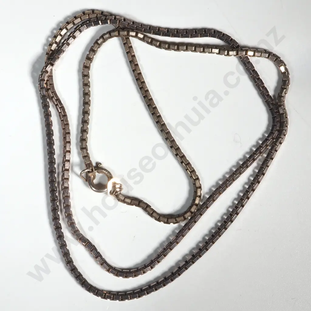 Sterling Silver Box Link Necklace  Image 1++