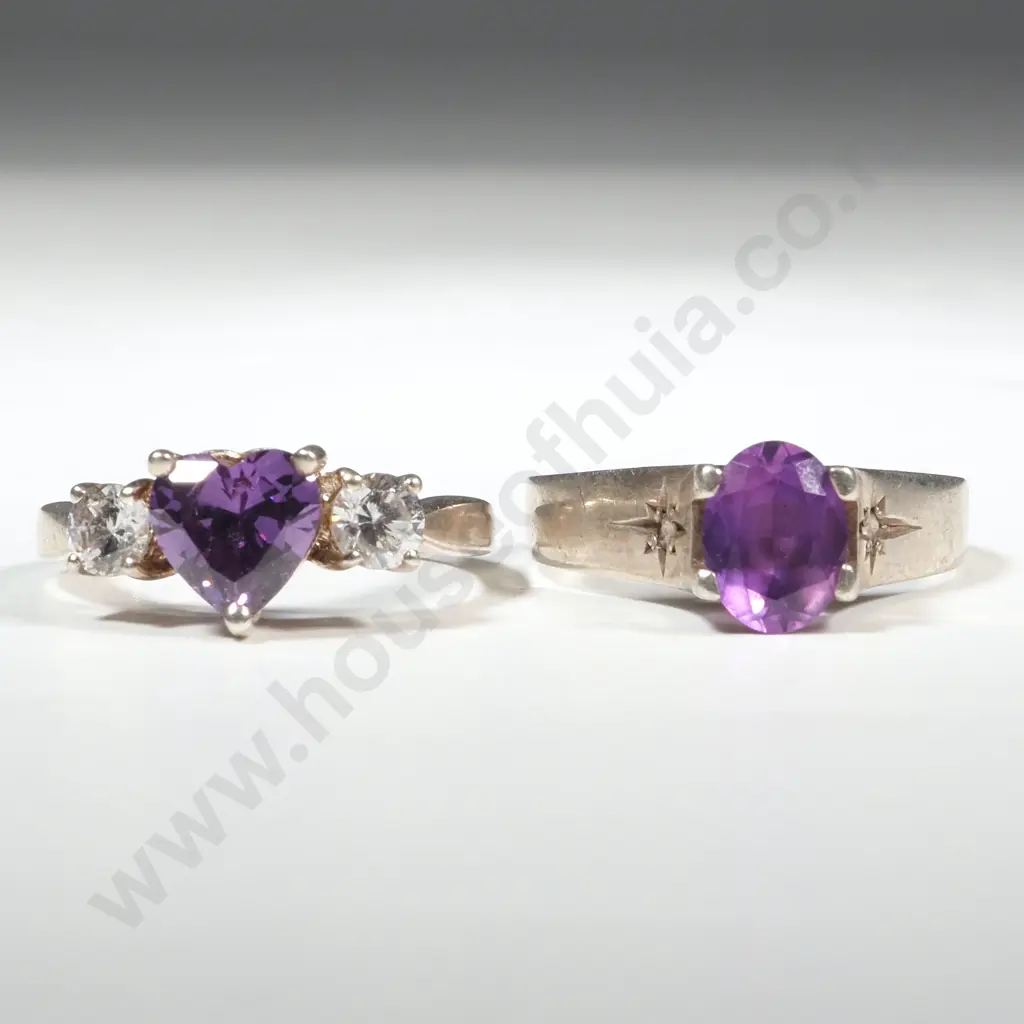 Two Sparkly Sterling Silver Rings Image 1++