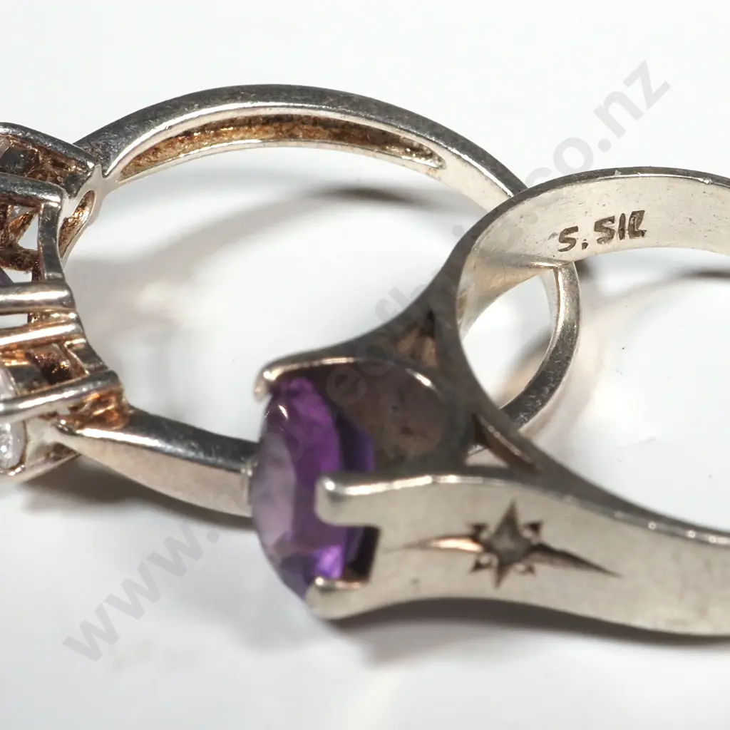 Two Sparkly Sterling Silver Rings Image 1++