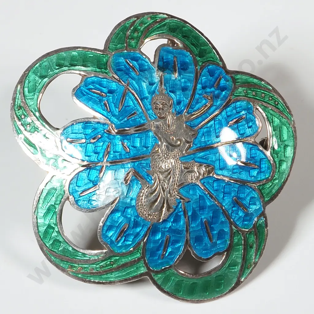 Sterling Silver & Enamel Brooch Image 1++