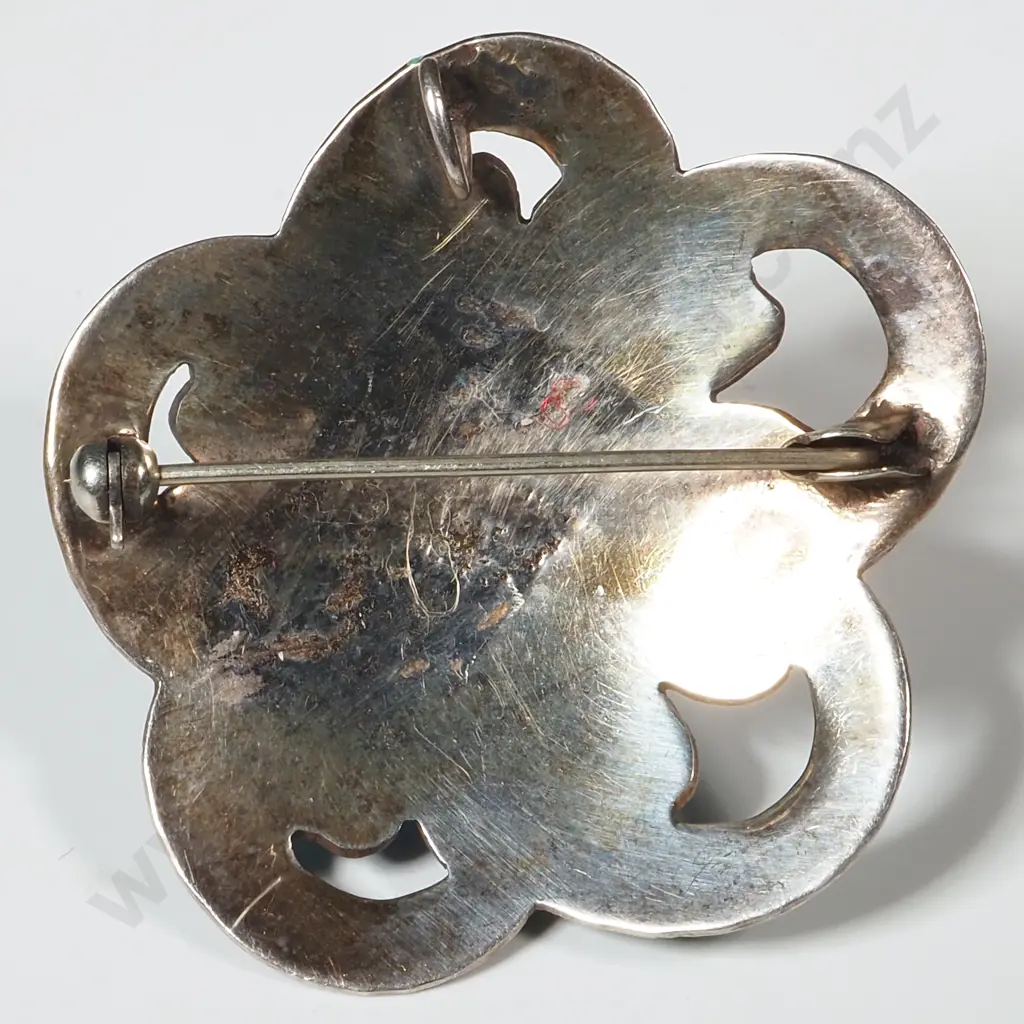 Sterling Silver & Enamel Brooch Image 1++