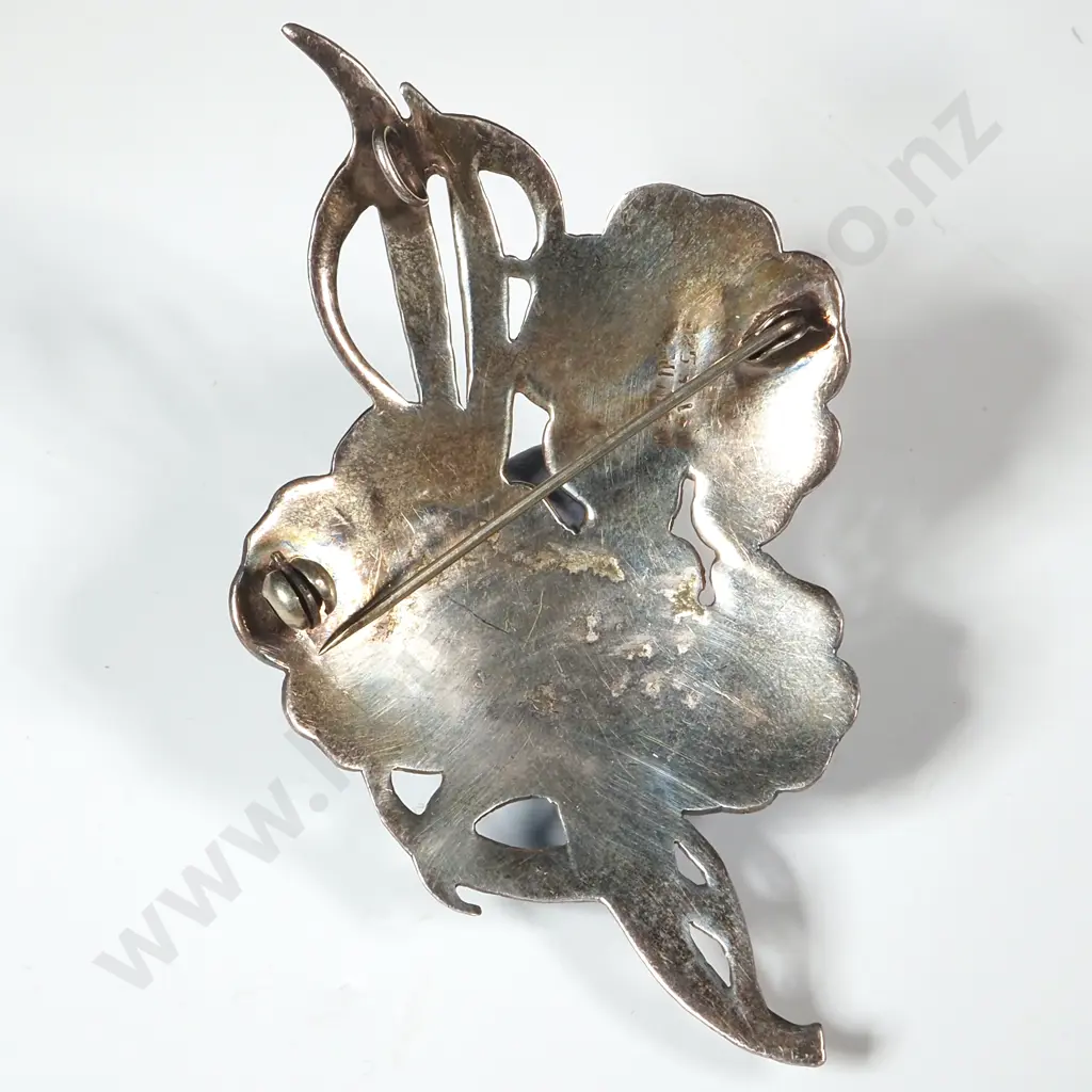 Sterling Silver & Enamel Brooch Image 1++