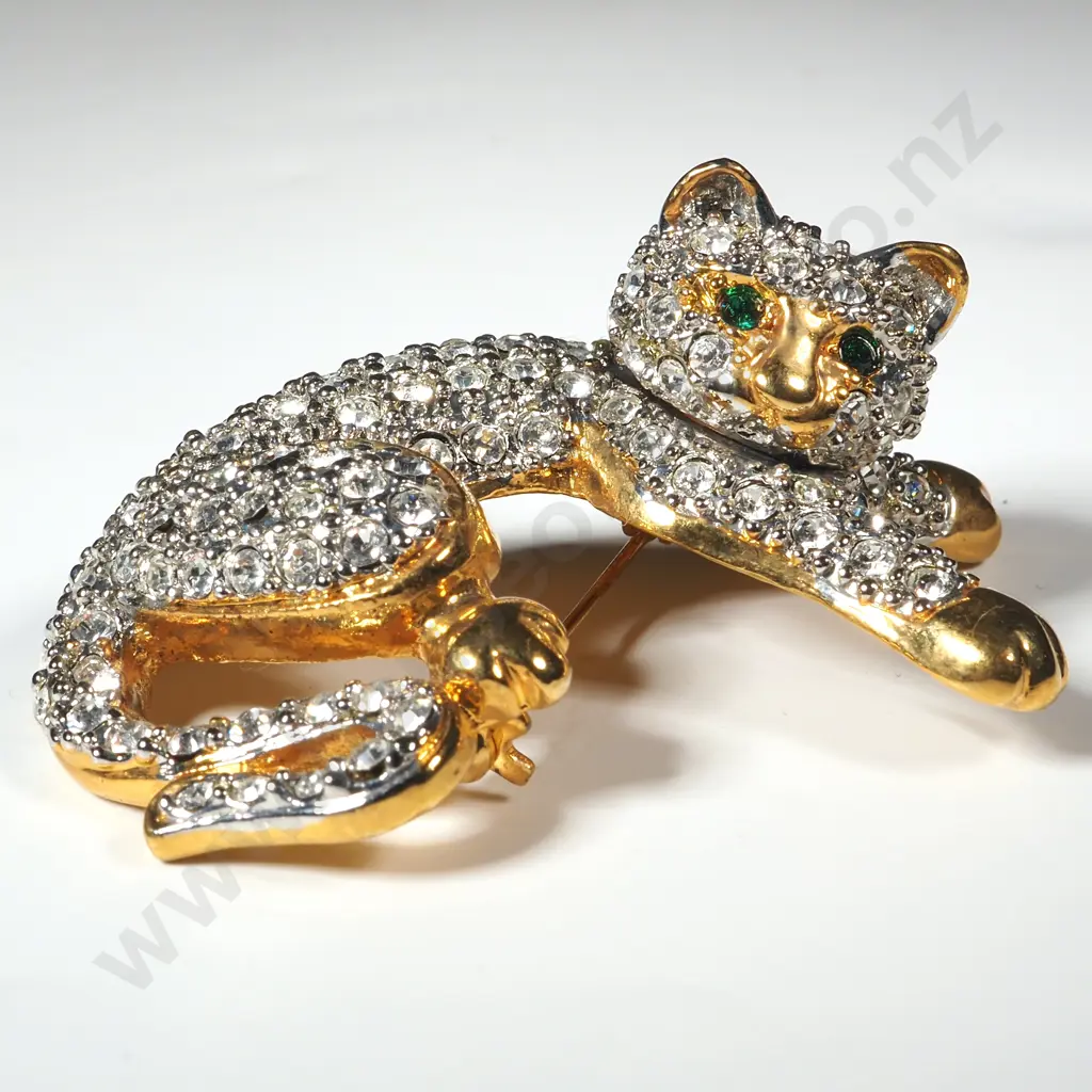 Cartier Style Brooch In The Form Of A Cat Image 1++