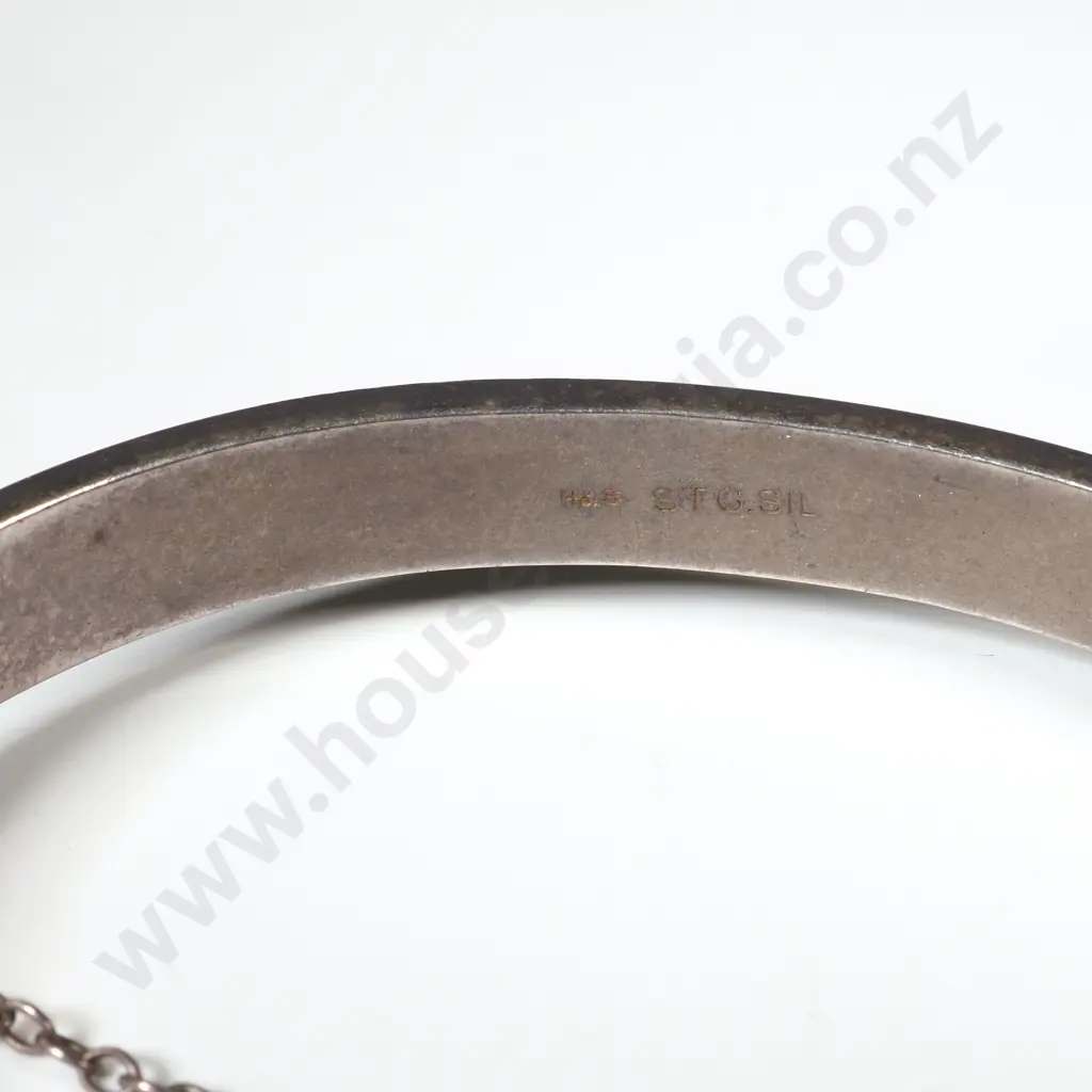 Sterling Silver Engraved Snap Bangle  Image 1++