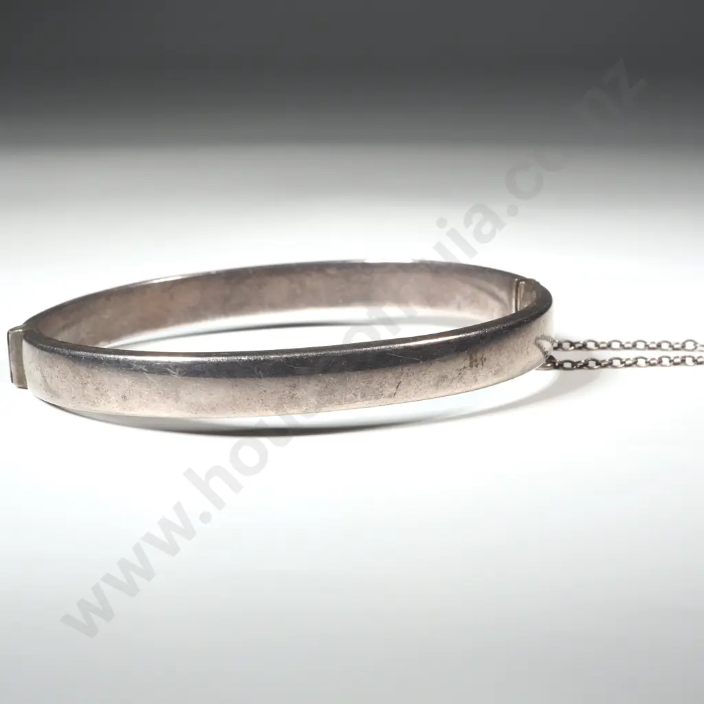 Sterling Silver Engraved Snap Bangle  Image 1++