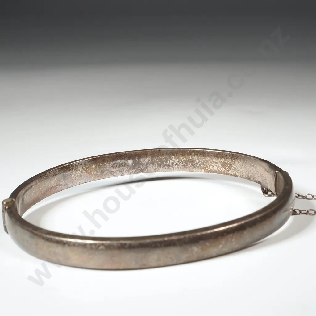 Sterling Silver Engraved Snap Bangle  Image 1++