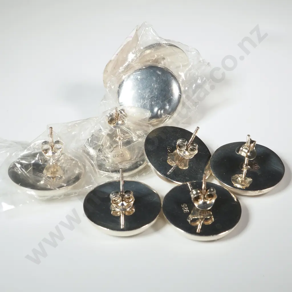 Four Pairs of Sterling Silver Earrings Image 1++