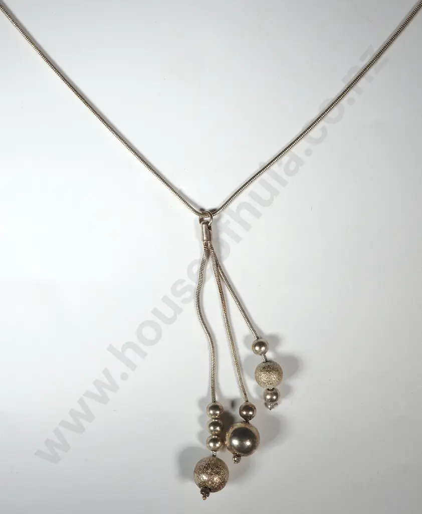 Sterling Silver  Chain & Ball Pendant. Image 1++