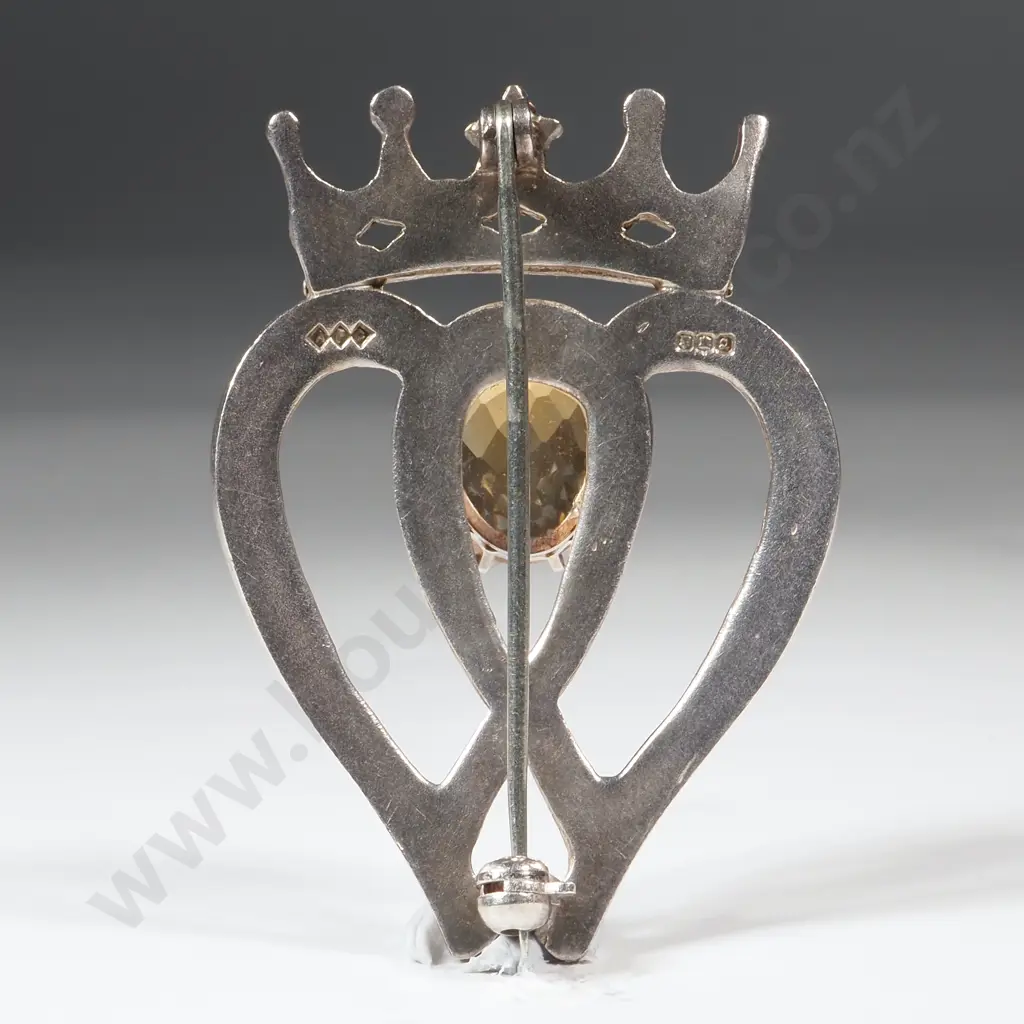 Sterling Silver & Stone Brooch Image 1++