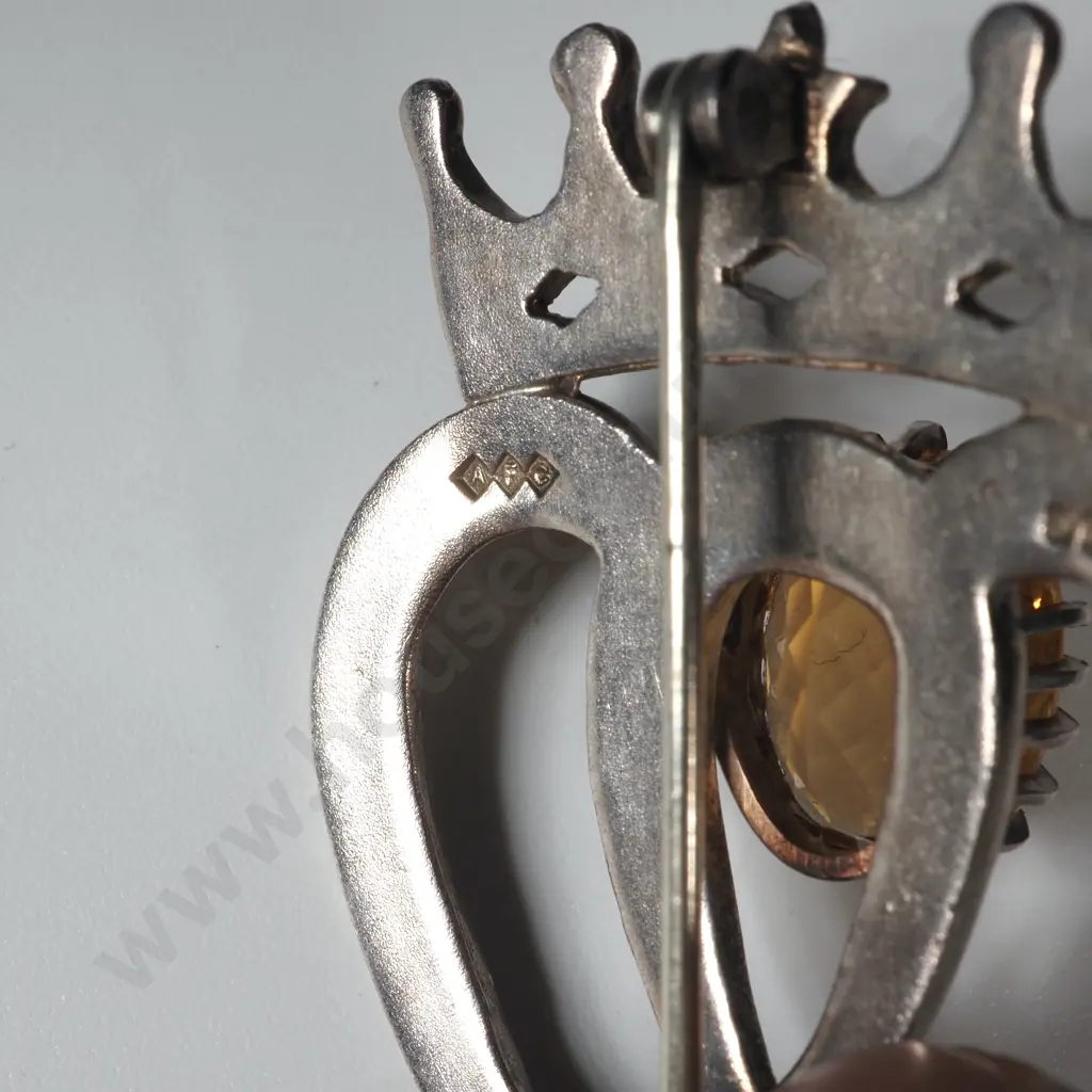 Sterling Silver & Stone Brooch Image 1++