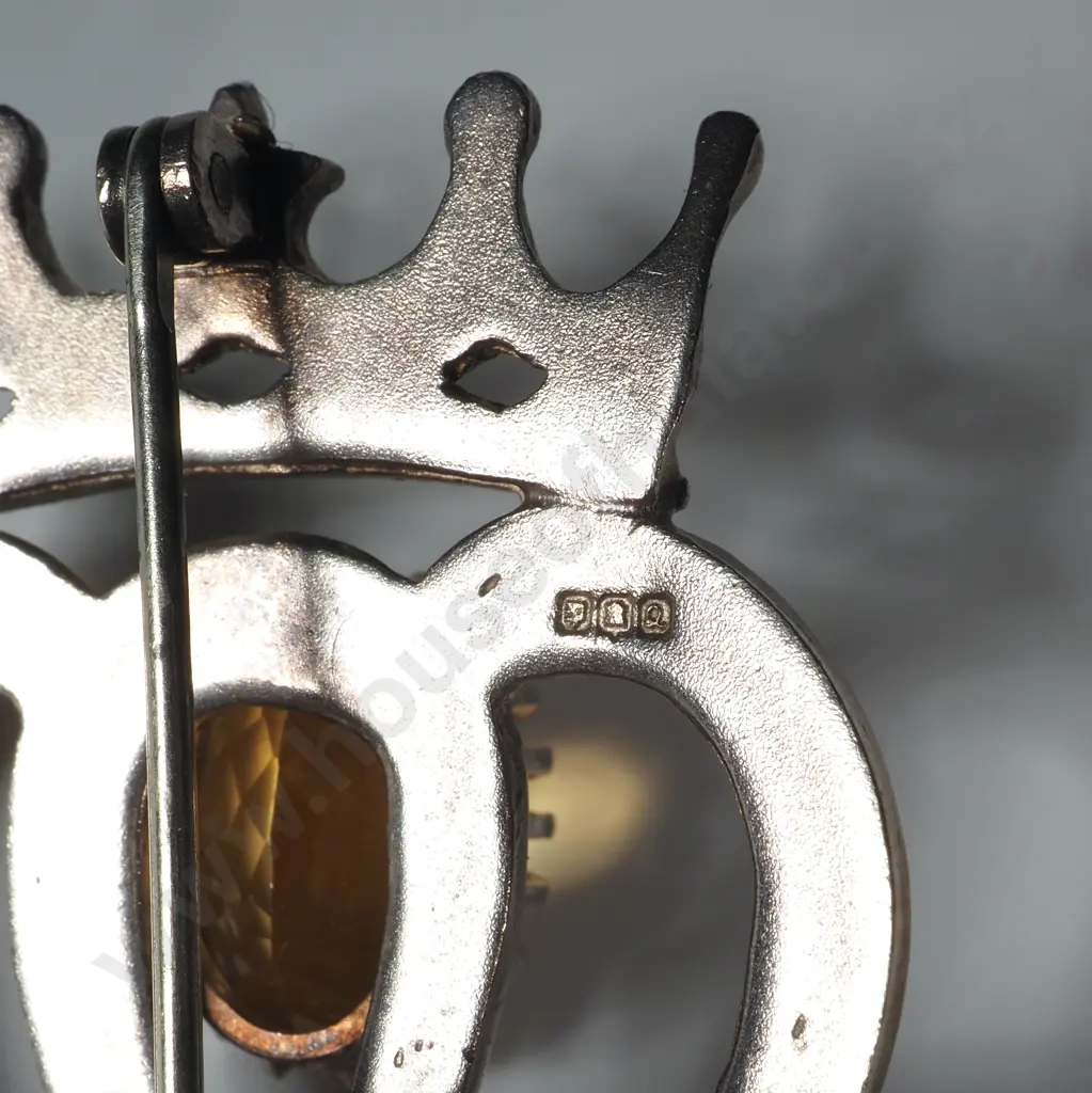 Sterling Silver & Stone Brooch Image 1++