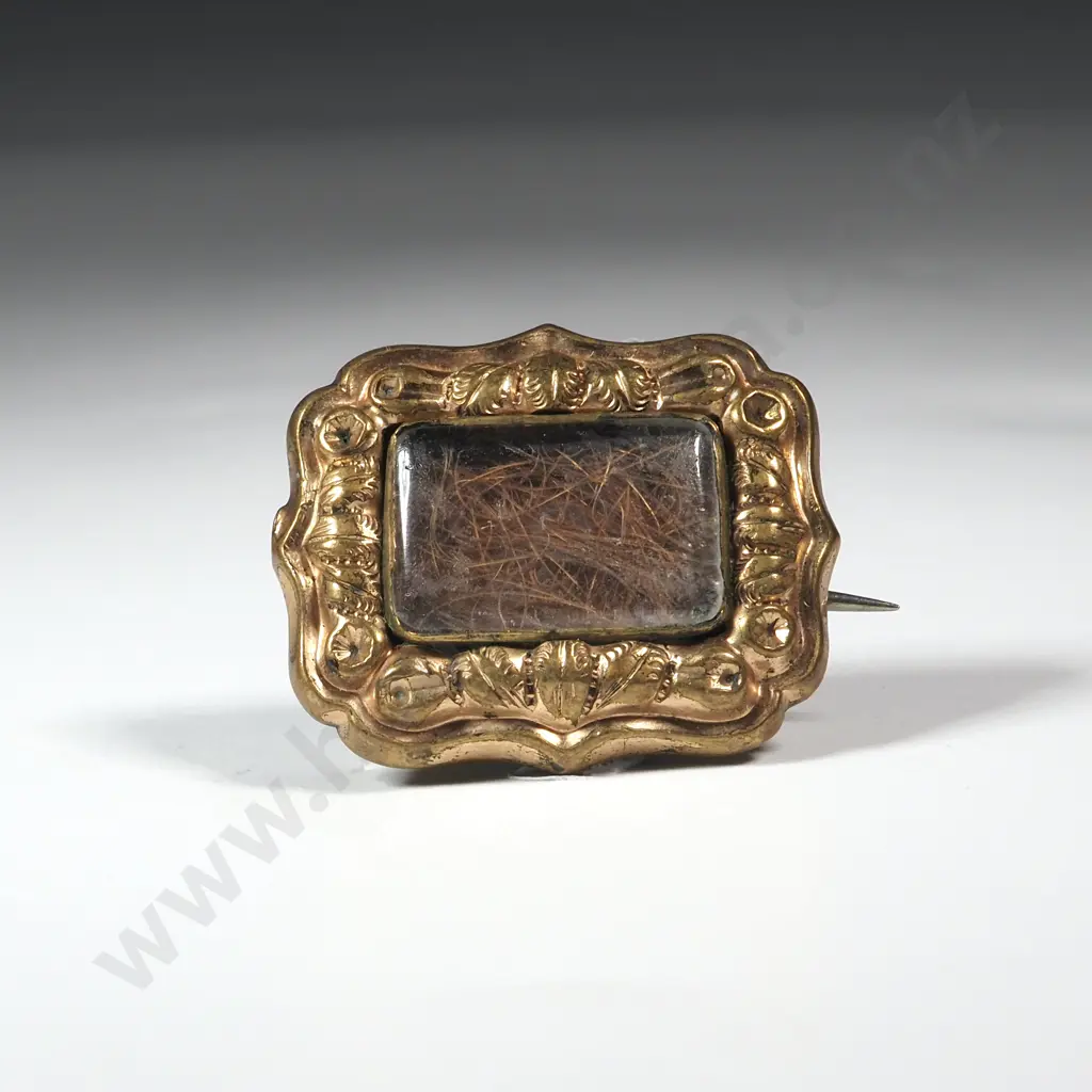 Antique Rolled Gold Mourning Brooch Image 1++