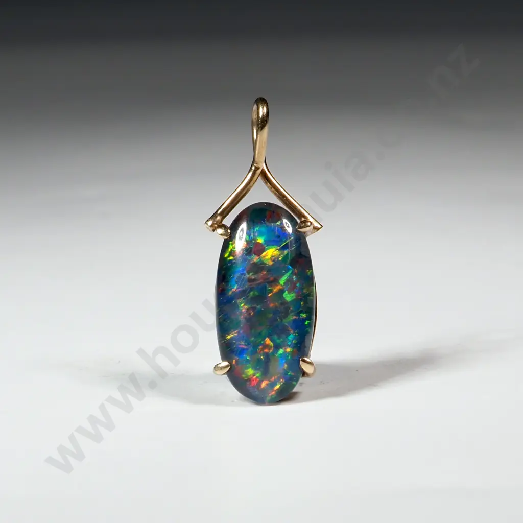 9ct Gold Opal Doublet Pendant Image 1++