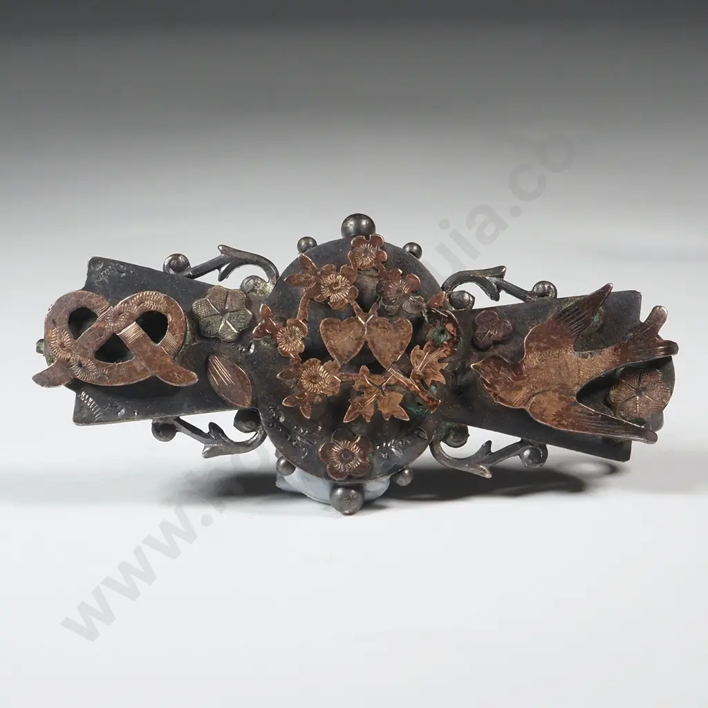 Antique Sterling Silver & 9ct Gold Brooch A/F Missing Pin Image 1++