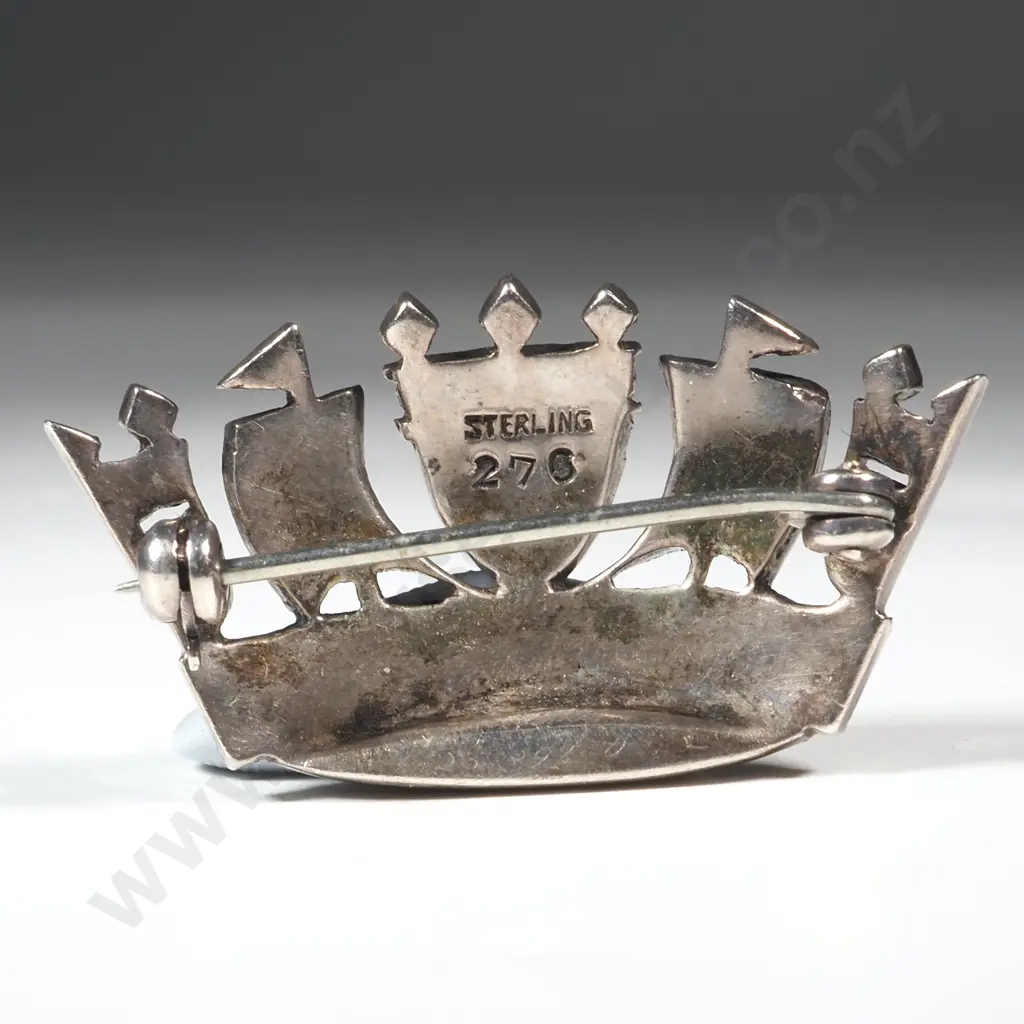 Sterling Silver & Marcasite Naval Crown  Image 1++