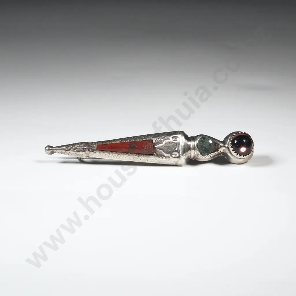 Sterling Silver Scottish Brooch In The Form Of a Dirk Image 1++