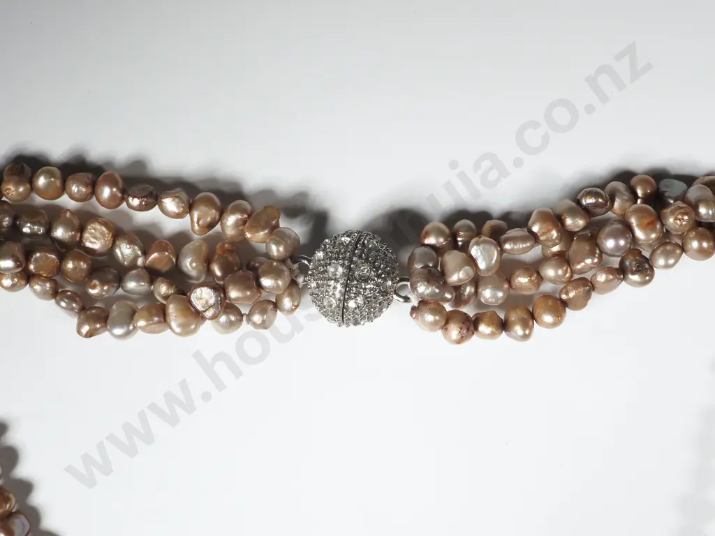 Two Fresh Water Pearl Necklaces w Magnetic Clasps Image 1++