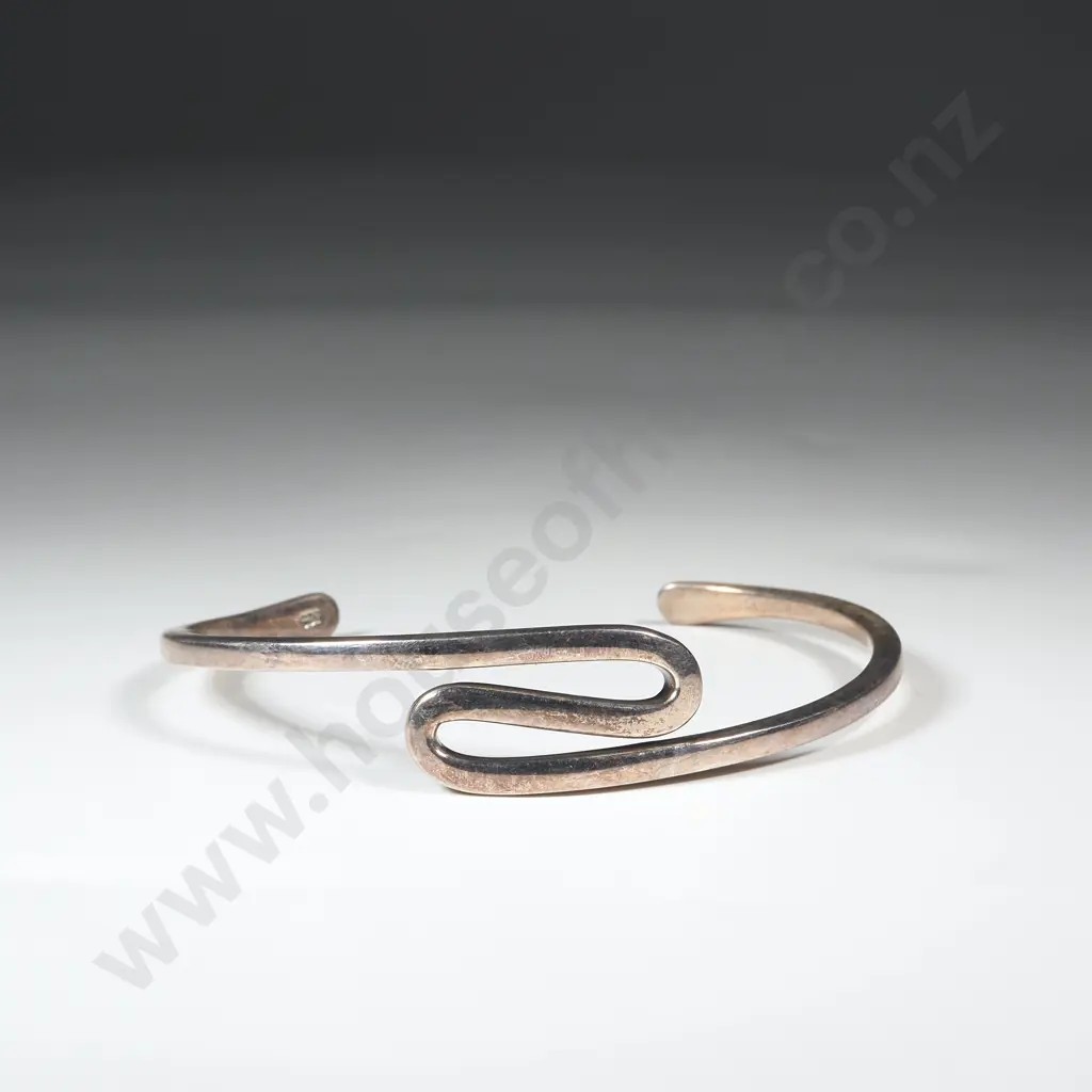 Sterling Silver Modernist Style Cuff Bangle  Image 1++