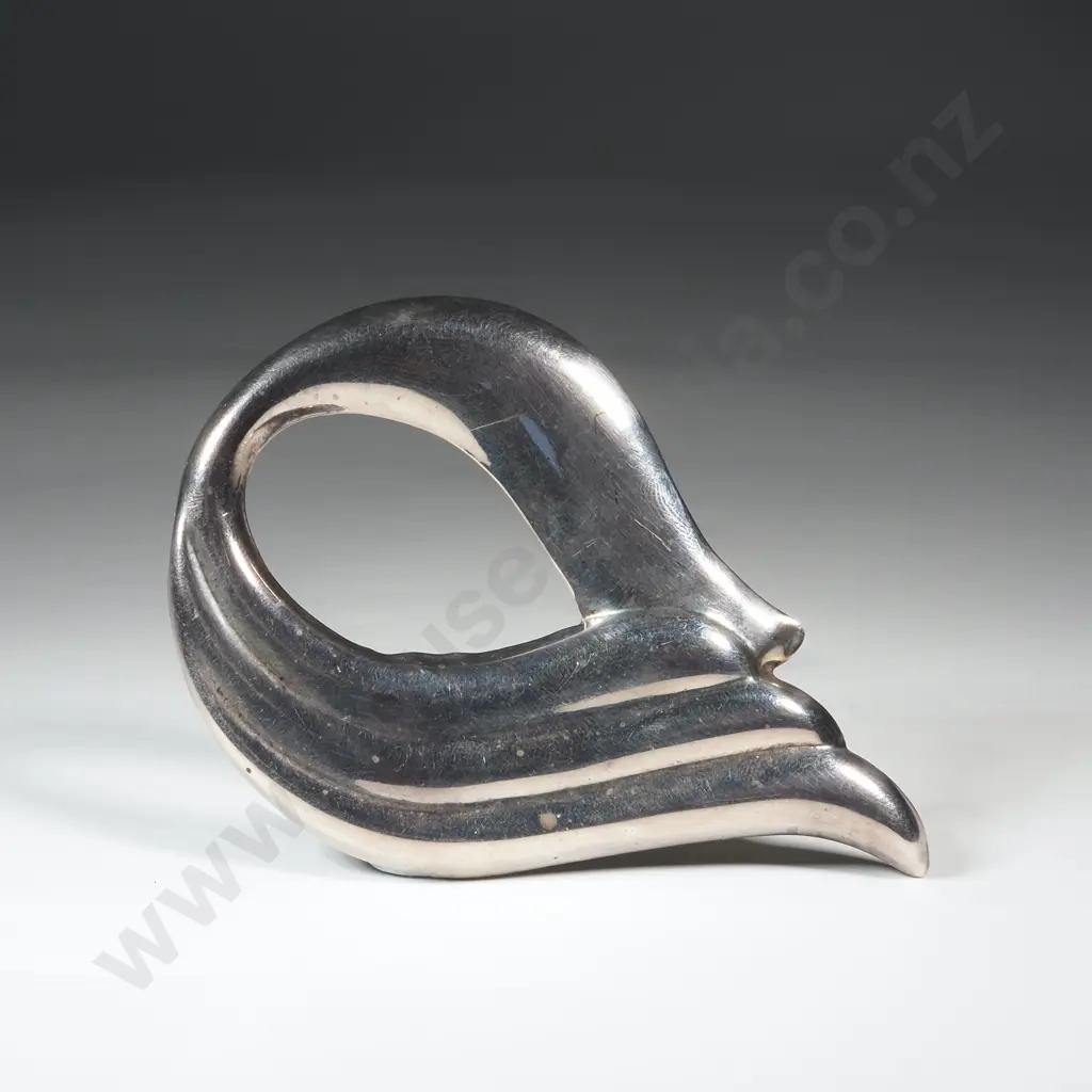 Large Sterling Silver Modernist Swirl Mexican Brooch. Mex 925. ME15  Image 1++