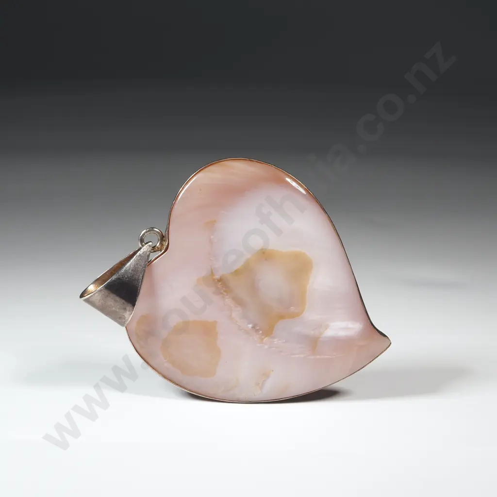 Sterling Silver Modernist Pendant Set with Mother Of Pearl Image 1++