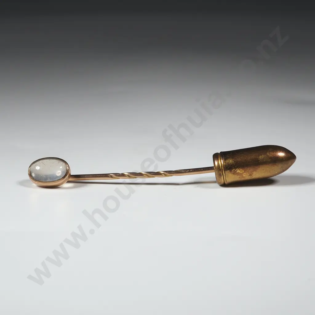 9ct Gold Moonstone Stick Pin Image 1++