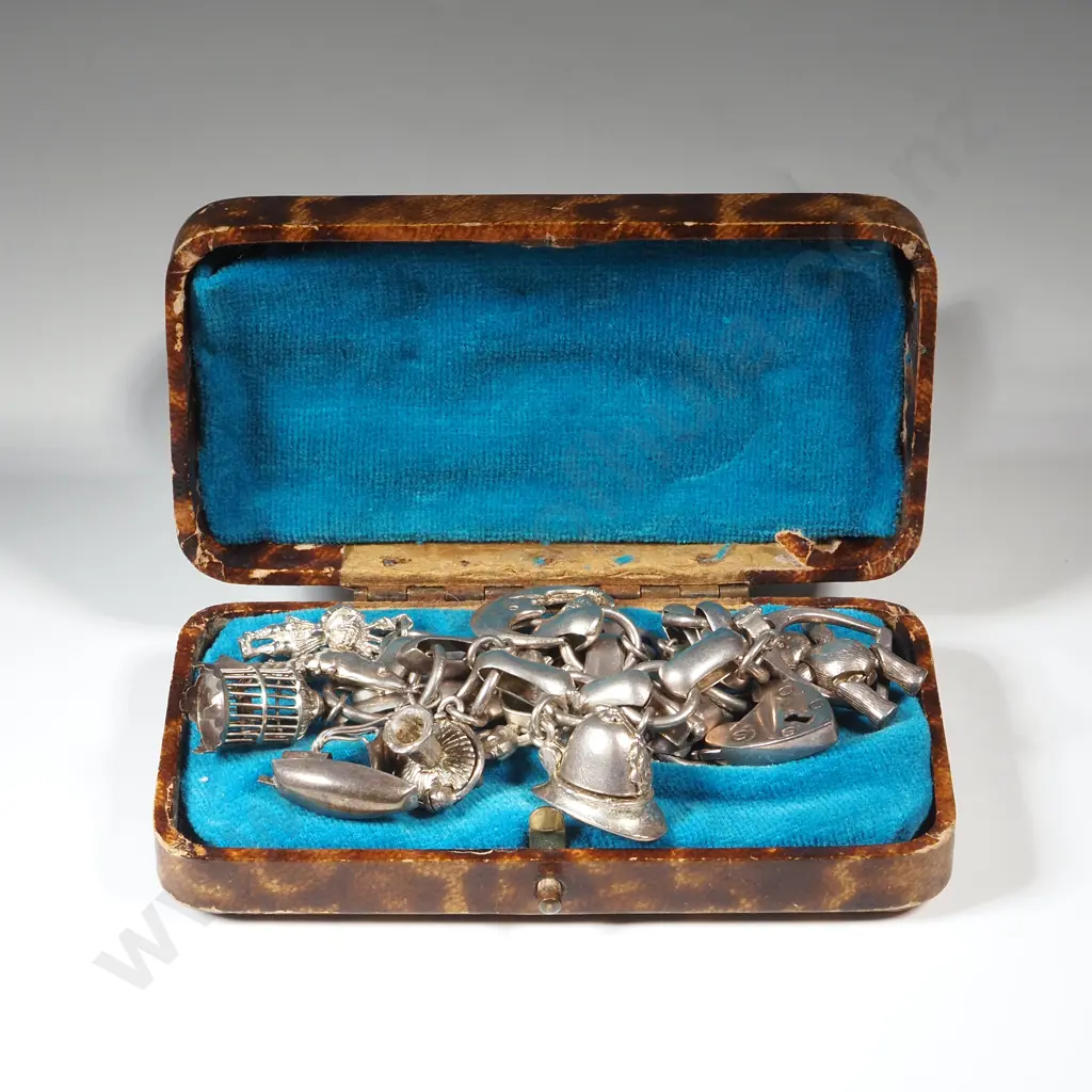Cased Sterling Silver Charm Bracelet Image 1++