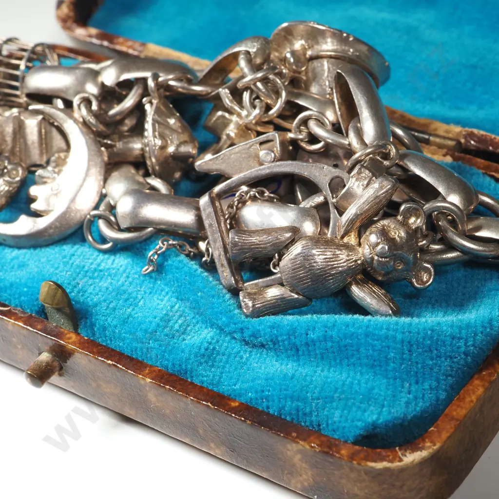 Cased Sterling Silver Charm Bracelet Image 1++