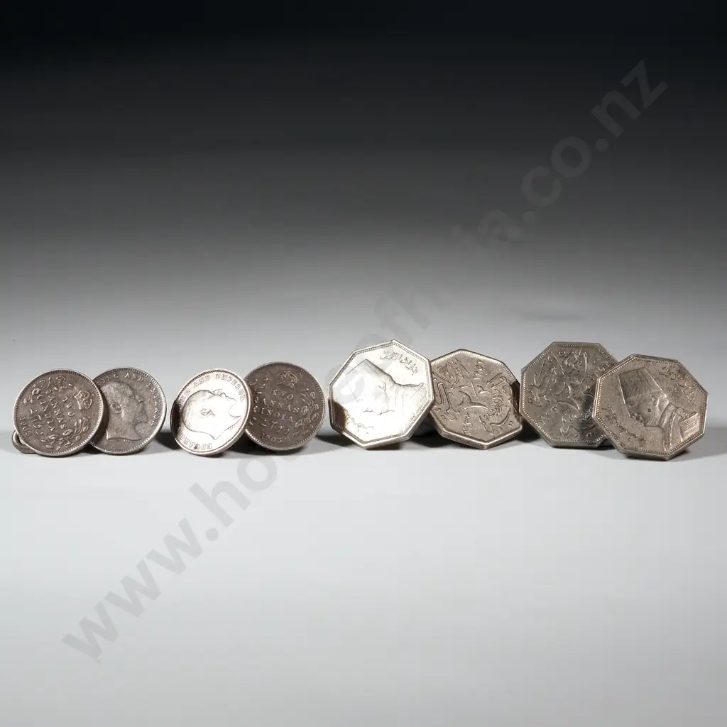 Two Pairs of Sterling Silver Coin  Cufflinks  Image 1++