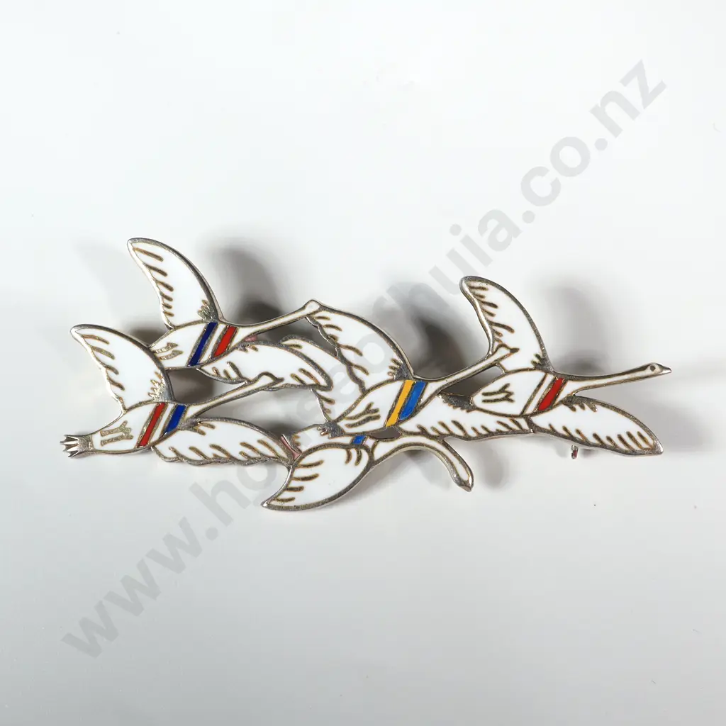 Sterling Silver & Enamel Brooch Image 1++