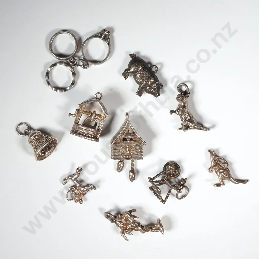 Ten Sterling Silver Charms  Image 1++