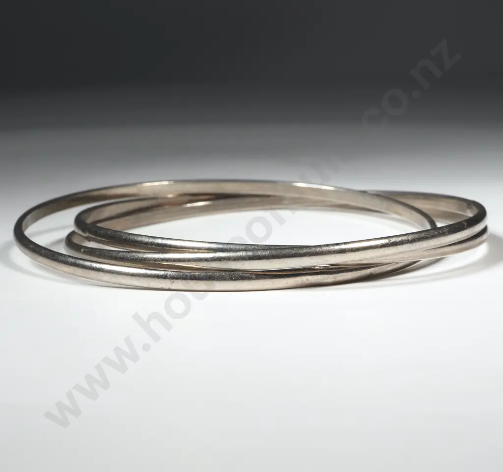 Three Sterling Silver Bangles Image 1++