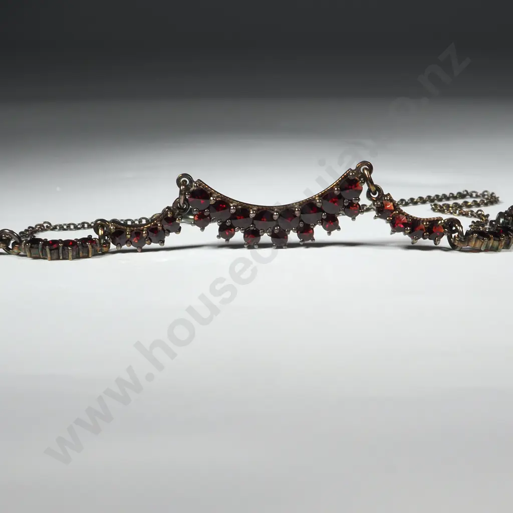 Vintage Bohemian  Garnet & Gold Choker/ Necklace Image 1++