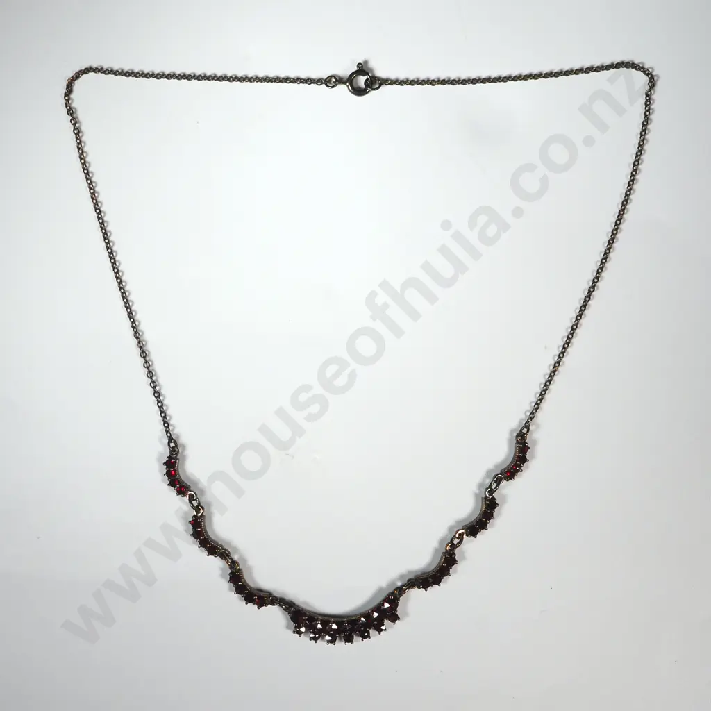 Vintage Bohemian  Garnet & Gold Choker/ Necklace Image 1++