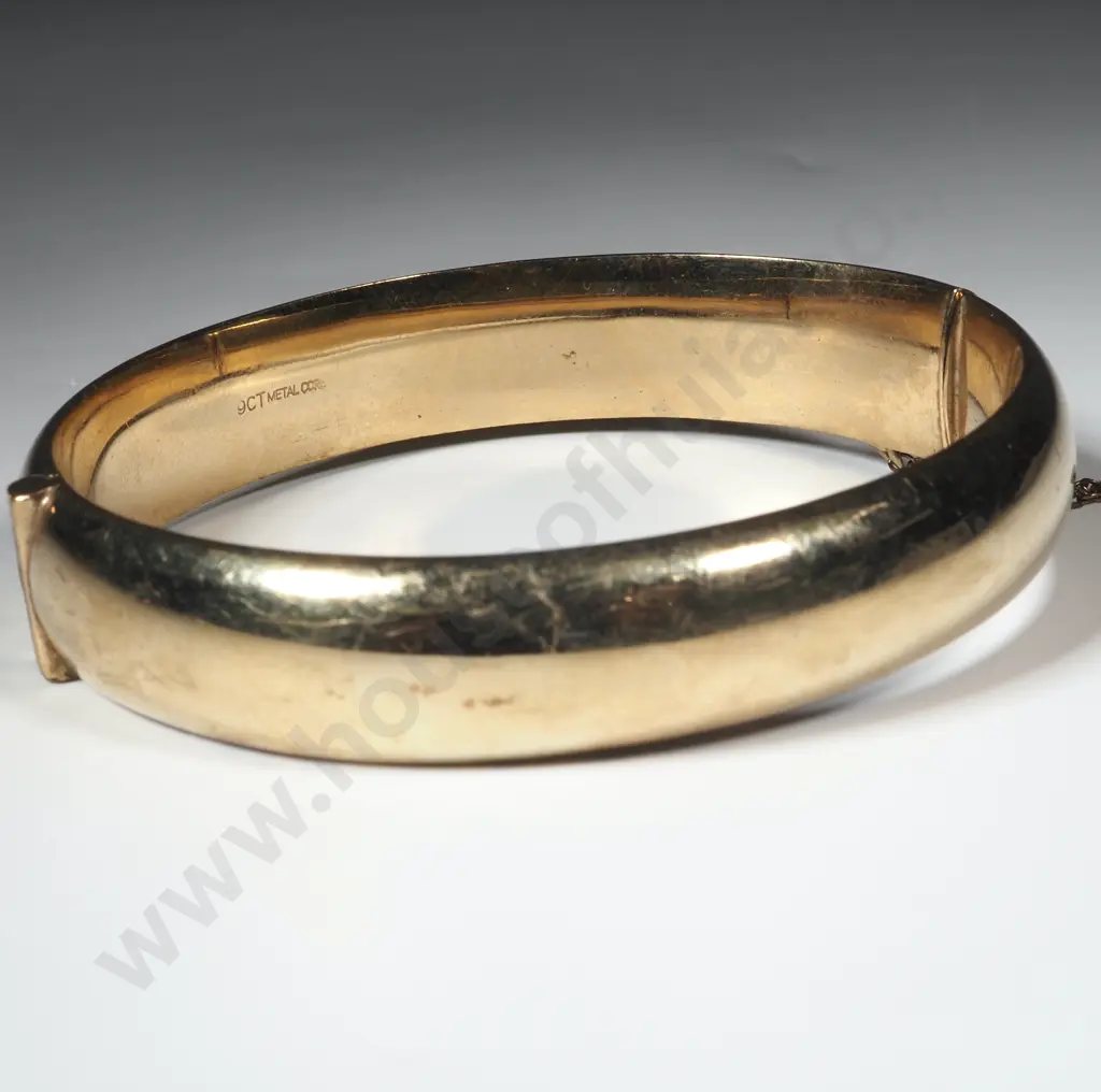 9ct Gold On Metal Core Snap Bracelet with Engraved Front  Image 1++