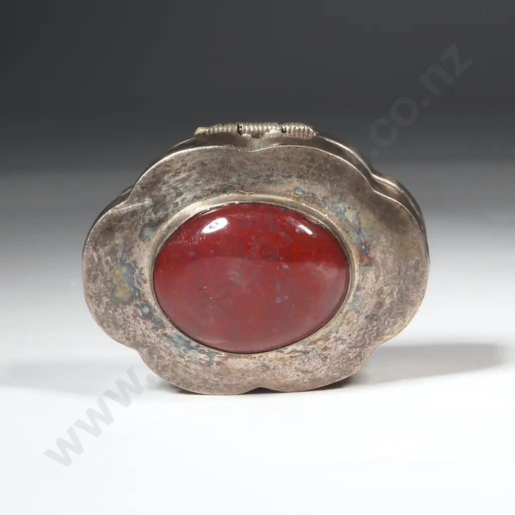 Sterling Silver Pill Box Set with a Cabochon Stone  Image 1++