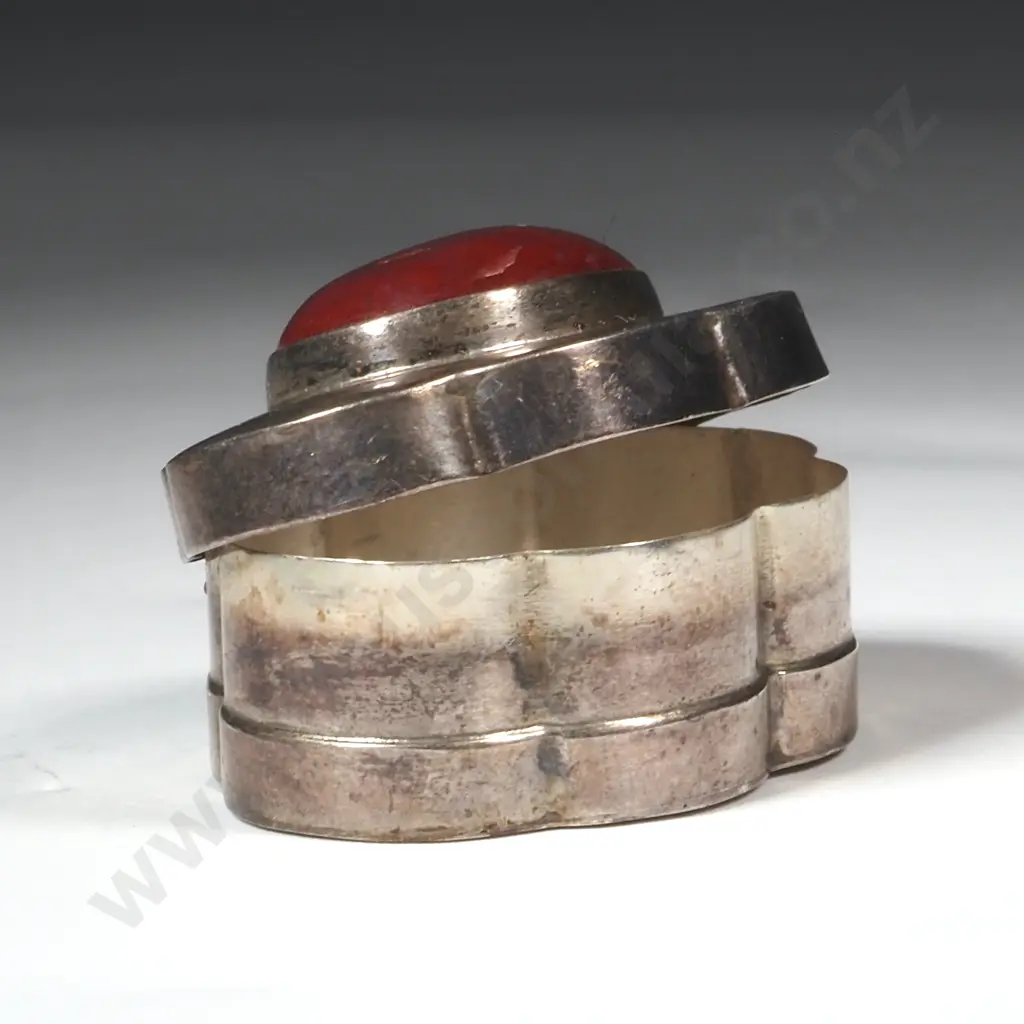 Sterling Silver Pill Box Set with a Cabochon Stone  Image 1++