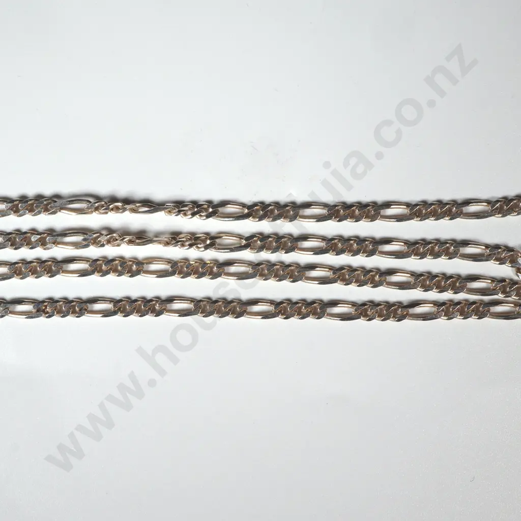 One Sterling Silver Figaro Link Necklace Image 1++