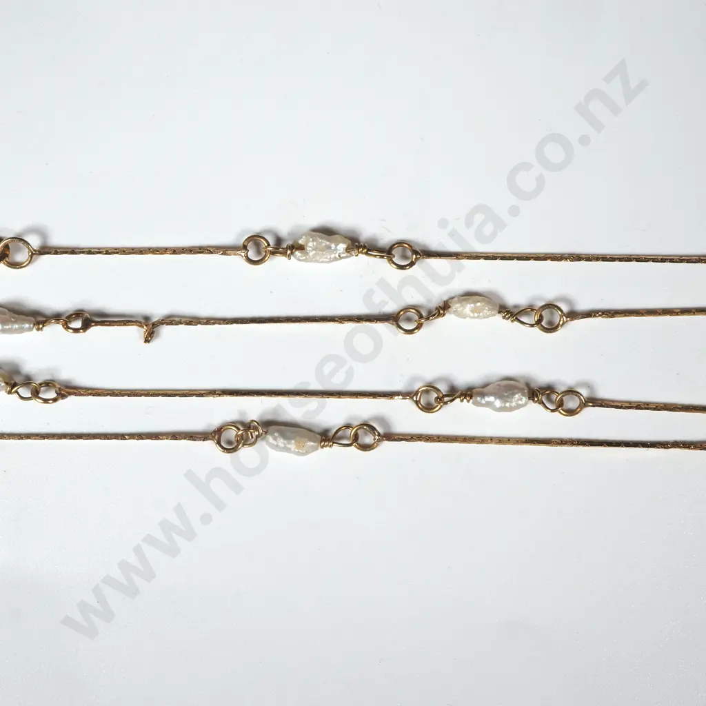 14ct Gold Pearl Necklace Image 1++