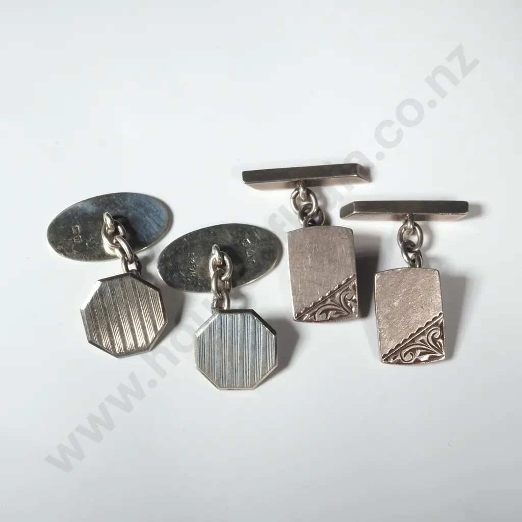 Two Pairs of Sterling Silver Cufflinks  Image 1++