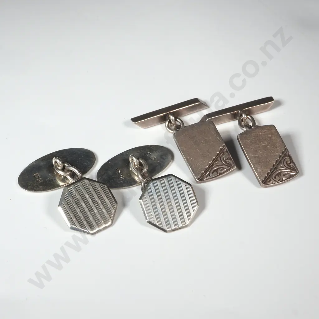 Two Pairs of Sterling Silver Cufflinks  Image 1++