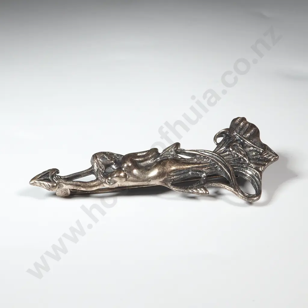 Sterling Art Nouveau  Brooch in the Form Of A River Water Nymph Image 1++
