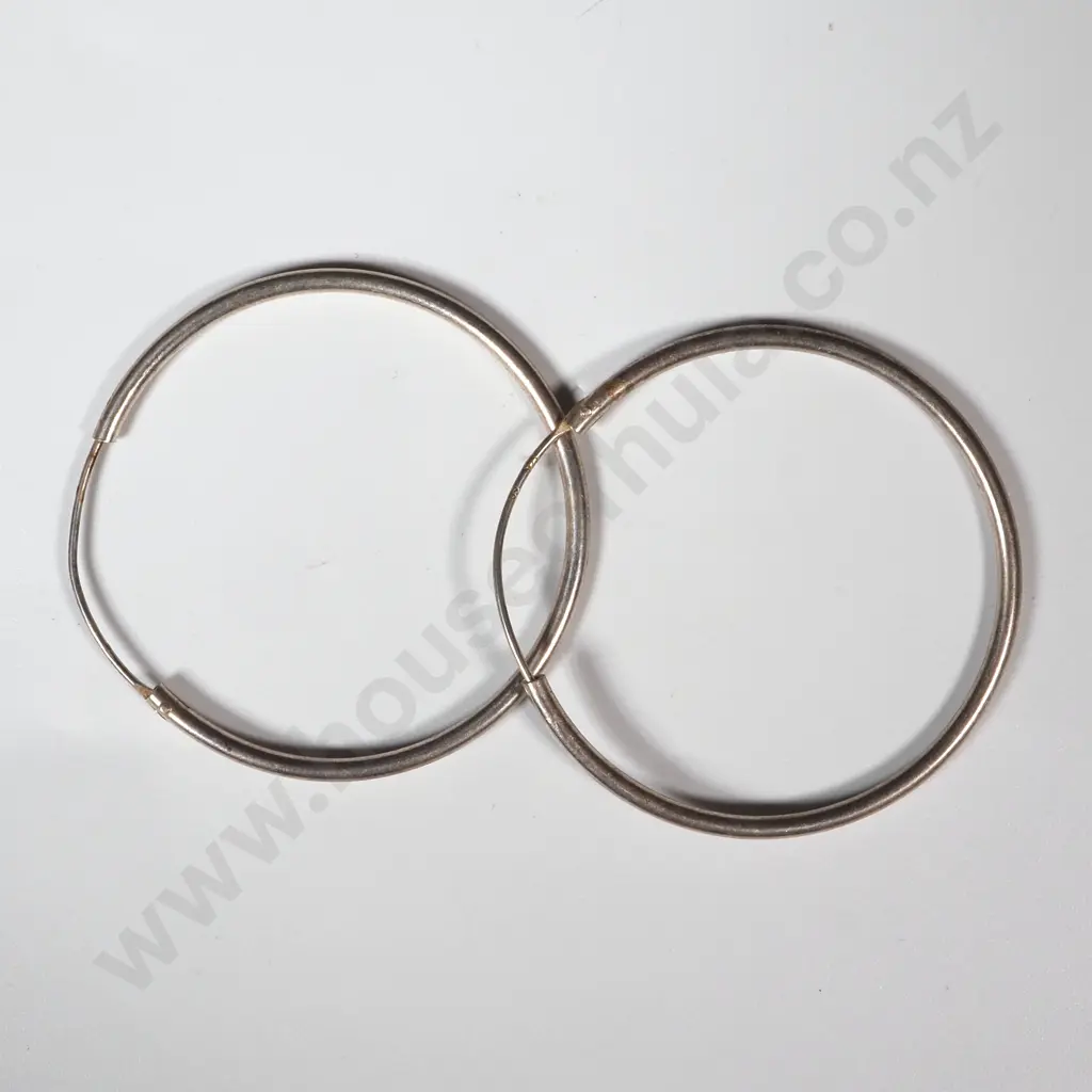 Pair Of Sterling Silver Hoop Earrings Image 1++
